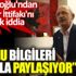 Kılıçdaroğlu'ndan Cumhur İttifakı'nı sarsacak iddia. Soylu bilgileri onunla paylaşıyor Kılıçdaroğlu'ndan Cumhur İttifakı'nı sarsacak iddia. Soylu bilgileri onunla paylaşıyor