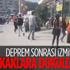 İzmirliler depremin ardından sokağa döküldü İzmirliler depremin ardından sokağa döküldü
