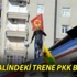 Diyarbakır'da seyir halindeki trene PKK bayrağı astılar Diyarbakır'da seyir halindeki trene PKK bayrağı astılar