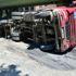Bakırköy'de yol çöktü: Hafriyat kamyonu devrildi Bakırköy'de yol çöktü: Hafriyat kamyonu devrildi