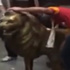 Aslan heykelini çalıp metrobüsle götürdüler !