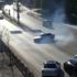 Drift yaparak yolu trafiğe kapatan sürücü kamerada