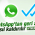 WhatsApp'ın mavi tık özelliği kaldırılabiliyor