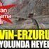 ﻿Artvin-Erzurum karayolu heyelan nedeniyle kapandı