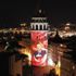 Galata Kulesi ile Ayasofya-i Kebir Cami-i Şerifi 15 Temmuz'a özel görsellerle ışıklandırıldı