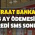 Ziraat Bankası 10.000 TL kredi 36 ay vade başvuru sonuçları ekranı! Ziraat Bankası 6 ay ödemesiz kredi SMS sonucu