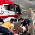 Yaralı işçi için ambulans helikopter yola indi