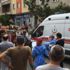 6 katlı binanın çatısında ayağından asılı kaldı 6 katlı binanın çatısında ayağından asılı kaldı