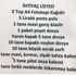 Pes dedirten ihtiyaç listesi Pes dedirten ihtiyaç listesi