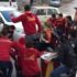 Tezahürat yapan Galatasaraylı taraftarlara otomobil çarptı, o anlar kamerada