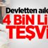 Devletten ailelere 4 bin lira teşvik