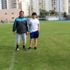 Kabakcı ile güreşçiler futbol hünerlerini sergiledi Kabakcı ile güreşçiler futbol hünerlerini sergiledi