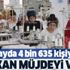 Bakan müjdeyi verdi: Yıl sonuna kadar 4 bin 635 kişiye iş