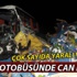 Yan yatan kamyon yolcu otobüsüne çarptı: 12 yaralı Yan yatan kamyon yolcu otobüsüne çarptı: 12 yaralı
