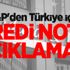 S&P'den Türkiye için kredi notu açıklaması