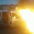 Sancaktepe’de devriye gezen polis aracı alev alev yandı
