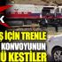 ﻿Yok artık! Bahşiş için trenle düğün konvoyunun önünü kestiler