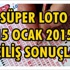 MPİ Süper Loto 15.01.2015 çekiliş sonuçları ve kazanan numaralar MPİ Süper Loto 15.01.2015 çekiliş sonuçları ve kazanan numaralar
