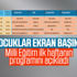 Milli Eğitim Bakanlığı ara tatil sonrası ilk haftanın programını paylaştı