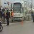 Sirkeci'de tramvay raydan çıktı Sirkeci'de tramvay raydan çıktı