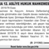 ANKARA 12. ASLİYE HUKUK MAHKEMESİ’NDEN