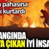 ﻿Tavşanı yanmaktan kurtardı. Her yangında ortaya çıkan iyi insanlar