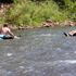 Aksu Deresi nde şambrel rafting heyecanı