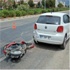 Kız çocuğu motosikletle kaza yaptı