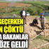 ﻿Adıyaman'da kepçe geçerken aniden çöktü. Bakanlar göz göze geldi