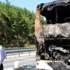 Yolcu otobüsü hareket halindeyken yandı