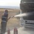 Tırın motor bölümünde çıkan yangın korkuttu Tırın motor bölümünde çıkan yangın korkuttu