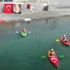 19 Mayıs kutlamalarında kanolarla açılıp Türk bayrağı açtılar