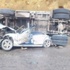 Çorum'da TIR otomobilin üzerine devrildi