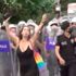 LGBT'lilerin sözde "Onur Haftası" yürüyüşünde Alman sanatçı Liana Georgi'den tepki çeken hareketler! Polisin önünde dans edip komut verdi!