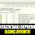 ﻿10 Kasım sabahında Antalya'daki depremde ilginç detay şaşırttı