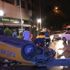Beşiktaş’ta trafik kazasında ticari taksi takla attı:2 yaralı
