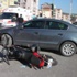 Otomobil İle Çarpışan Motosikletin Sürücüsü Yaralandı