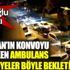﻿Erdoğan’ın konvoyu geçerken ambulans ve itfaiyeler böyle bekletildi