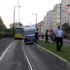 Fındıkzade'de minibüs, tramvay yoluna girince seferler durdu Fındıkzade'de minibüs, tramvay yoluna girince seferler durdu