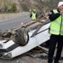 Takla atan araçtan yara almadan kurtuldu Takla atan araçtan yara almadan kurtuldu