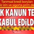 Son dakika: Kritik kanun TBMM'de kabul edildi! Tarımsal kredi borçları, ücretsiz izin ve sigorta prim desteği...