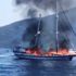 Bodrum'da sürat teknesi yandı