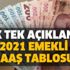 Tek tek açıklandı! 2021 emekli maaş tablosu! SSK - SGK ve BAĞKUR'dan kim, ne kadar emekli maaşı alacak?