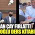 ﻿Erdoğan çay fırlattı, Davutoğlu ders kitabı verdi