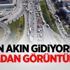 Akın akın gidiyorlar! Havadan görüntülendi