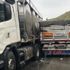 Denizli'de kaza yapan araçlar yolu kapadı Denizli'de kaza yapan araçlar yolu kapadı