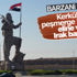 Kerkük'te peşmerge heykeli Irak bayrağı taşıyor