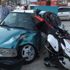 Burhaniye'de motosiklet otomobile çarptı