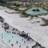 Pamukkale'yi 3 saate 15 bin kişi ziyaret etti Pamukkale'yi 3 saate 15 bin kişi ziyaret etti