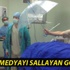 Ameliyatta hastayı korumak için şemsiye kullandılar